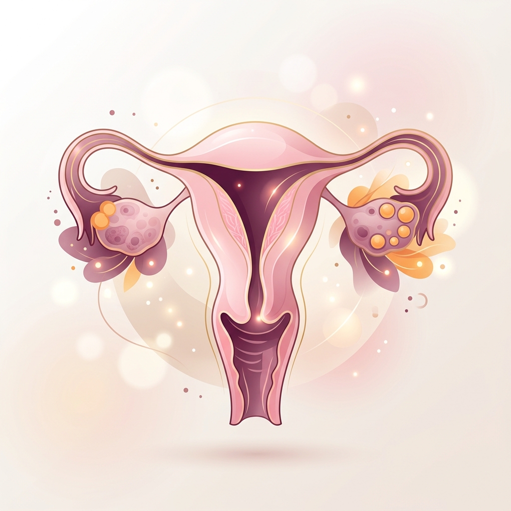 Medical illustration of female reproductive system